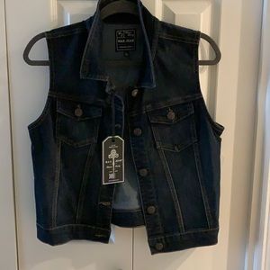 Wax Jean Denim Vest. Size Large.